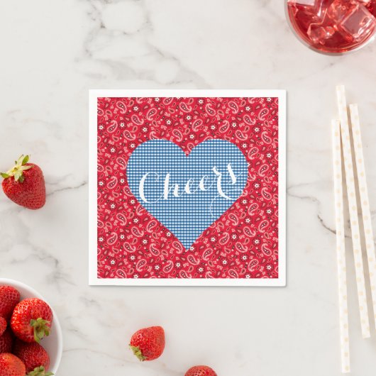 Serviette En Papier Mariage campagnard Kitsch Tomber Dans L'Amour Douc (En situation)