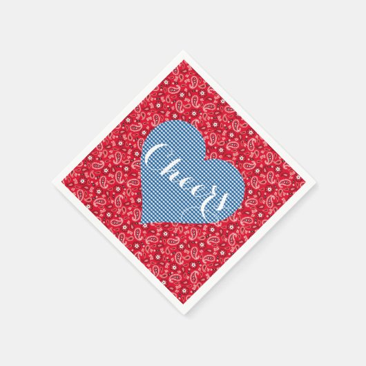 Serviette En Papier Mariage campagnard Kitsch Tomber Dans L'Amour Douc (Coin)