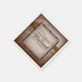 Serviette En Papier mariage campagnard occidental rustique moderne (Coin)