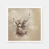 Serviette En Papier Mariage campagnard Rustic Deer Head (Devant)