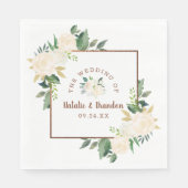 Serviette En Papier Mariage campagnard rustique frais ferme Monogramme (Devant)