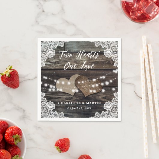 Serviette En Papier Mariage campagnard rustique romantique (En situation)