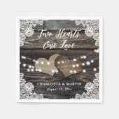 Serviette En Papier Mariage campagnard rustique romantique (Devant)