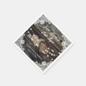 Serviette En Papier Mariage campagnard rustique romantique (Coin)