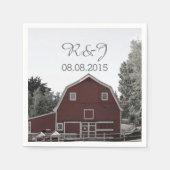 Serviette En Papier mariage campagnard rustique rouge grange mariage f (Devant)