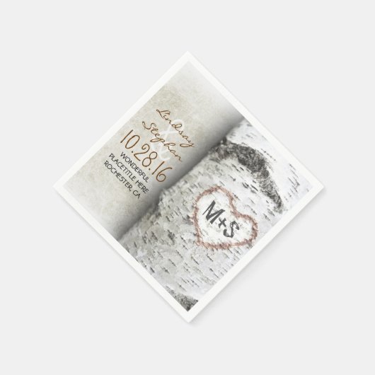 Serviette En Papier Mariage campagnard rustique serviettes avec boulea (Coin)