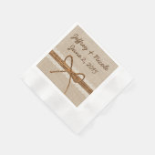 Serviette En Papier Mariage campagnard Twine Burlap Rustique (Coin)