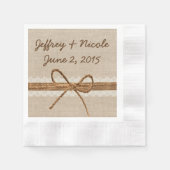 Serviette En Papier Mariage campagnard Twine Burlap Rustique (Devant)