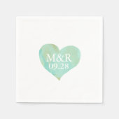 Serviette En Papier mariage cardiaque monogrammé (Devant)