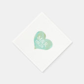 Serviette En Papier mariage cardiaque monogrammé (Coin)