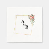 Serviette En Papier Mariage Carré blanc simple et élégant (Devant)