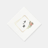 Serviette En Papier Mariage Carré blanc simple et élégant (Coin)