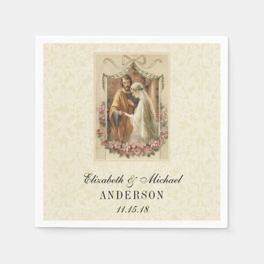 Serviette En Papier Mariage catholique de mariée mariage Mary Joseph (Devant)