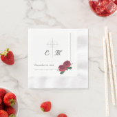 Serviette En Papier Mariage catholique Rose (En situation)