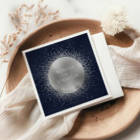 Mariage céleste de la lune d'argent de minuit bleu