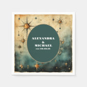 Serviette En Papier Mariage céleste de l'aquarelle vintage (Devant)