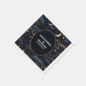 Serviette En Papier Mariage céleste de minuit bleu étoiles de lune (Coin)