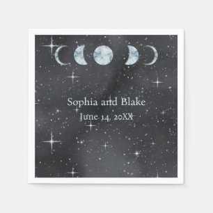 Serviette En Papier Mariage céleste de nuit étoilé