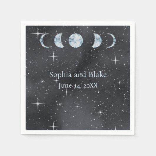 Serviette En Papier Mariage céleste de nuit étoilé (Devant)