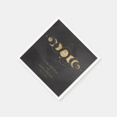 Serviette En Papier Mariage céleste de Tarot noir et de Faux Gold (Coin)