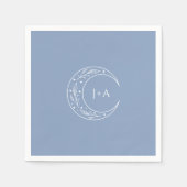 Serviette En Papier Mariage céleste Dusty Blue Boho (Devant)