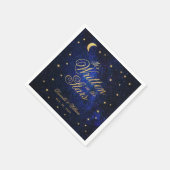 Serviette En Papier Mariage céleste écrit dans les étoiles Bleu & Or (Coin)