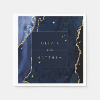 Serviette En Papier Mariage céleste Navy humeur