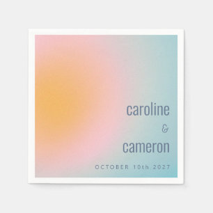 Serviette En Papier Mariage céleste Pastel bleu rose pâle