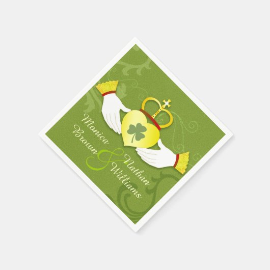 Serviette En Papier Mariage celte irlandais Claddagh Heart (Coin)