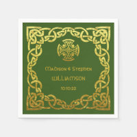 Mariage celtique vert or faux personnalisable