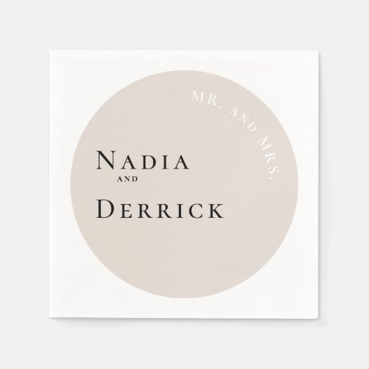 SERVIETTE EN PAPIER MARIAGE CERCLE CHIC (Devant)