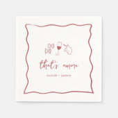 Serviette En Papier Mariage "C'est l'Amour" avec écriture manuscrite (Devant)