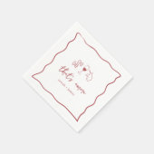 Serviette En Papier Mariage "C'est l'Amour" avec écriture manuscrite (Coin)