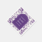 Serviette En Papier Mariage Champêtre Antique Violet de Style Chinois (Coin)