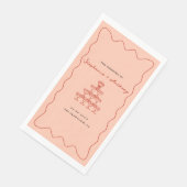 Serviette En Papier Mariage Champêtre au Corail Capricieux et au Champ (Coin)