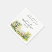 Serviette En Papier Mariage champêtre dans une forêt printanière (Coin)