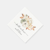 Serviette En Papier Mariage champêtre d'automne avec citrouille (Coin)