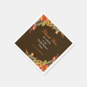 Serviette En Papier Mariage champêtre de feuilles d'automne (Coin)