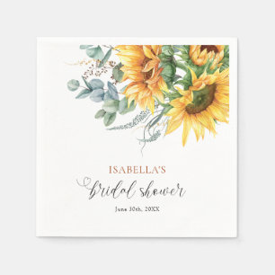 Serviette En Papier Mariage Champêtre de Tournesol