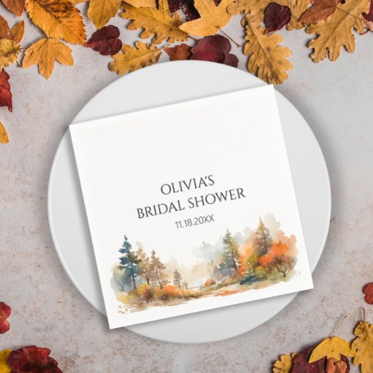 Serviette En Papier Mariage champêtre en forêt automnale rustique