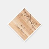 Serviette En Papier Mariage champêtre en grange avec du bois et des po (Coin)