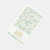 Serviette En Papier Mariage Champêtre Fleurs de Pâquerette Pâle de Sau (Coin)
