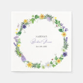 Serviette En Papier Mariage Champêtre Fleurs des Champs (Devant)