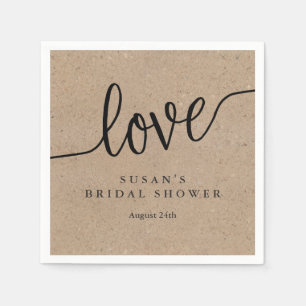 Serviette En Papier Mariage Champêtre Kraft Personnalisé Fête de Fianç