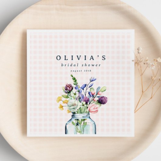 Serviette En Papier Mariage Champêtre Rustique avec Fleurs Sauvages da