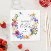 Serviette En Papier Mariage champêtre violet bleu rouge (En situation)