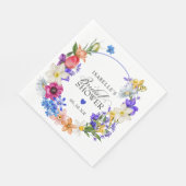 Serviette En Papier Mariage champêtre violet bleu rouge (Coin)
