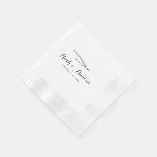 Serviette En Papier Mariage Champs Lavender (Coin)