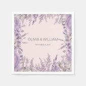 Serviette En Papier Mariage Champs Lavender (Devant)