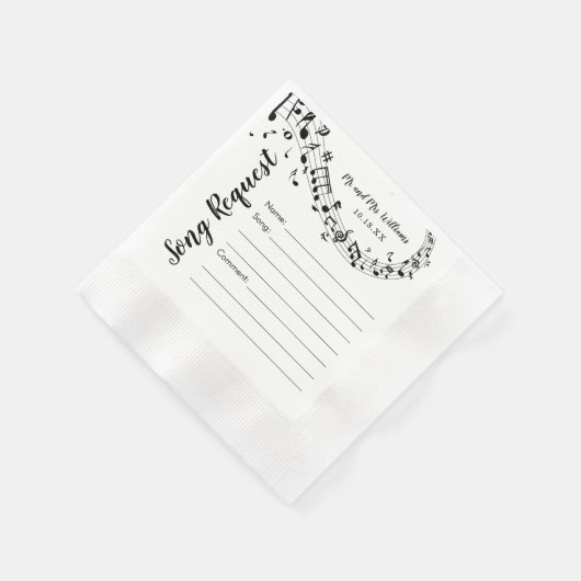 Serviette En Papier Mariage Chanson Demander Cocktail Serviettes (Coin)